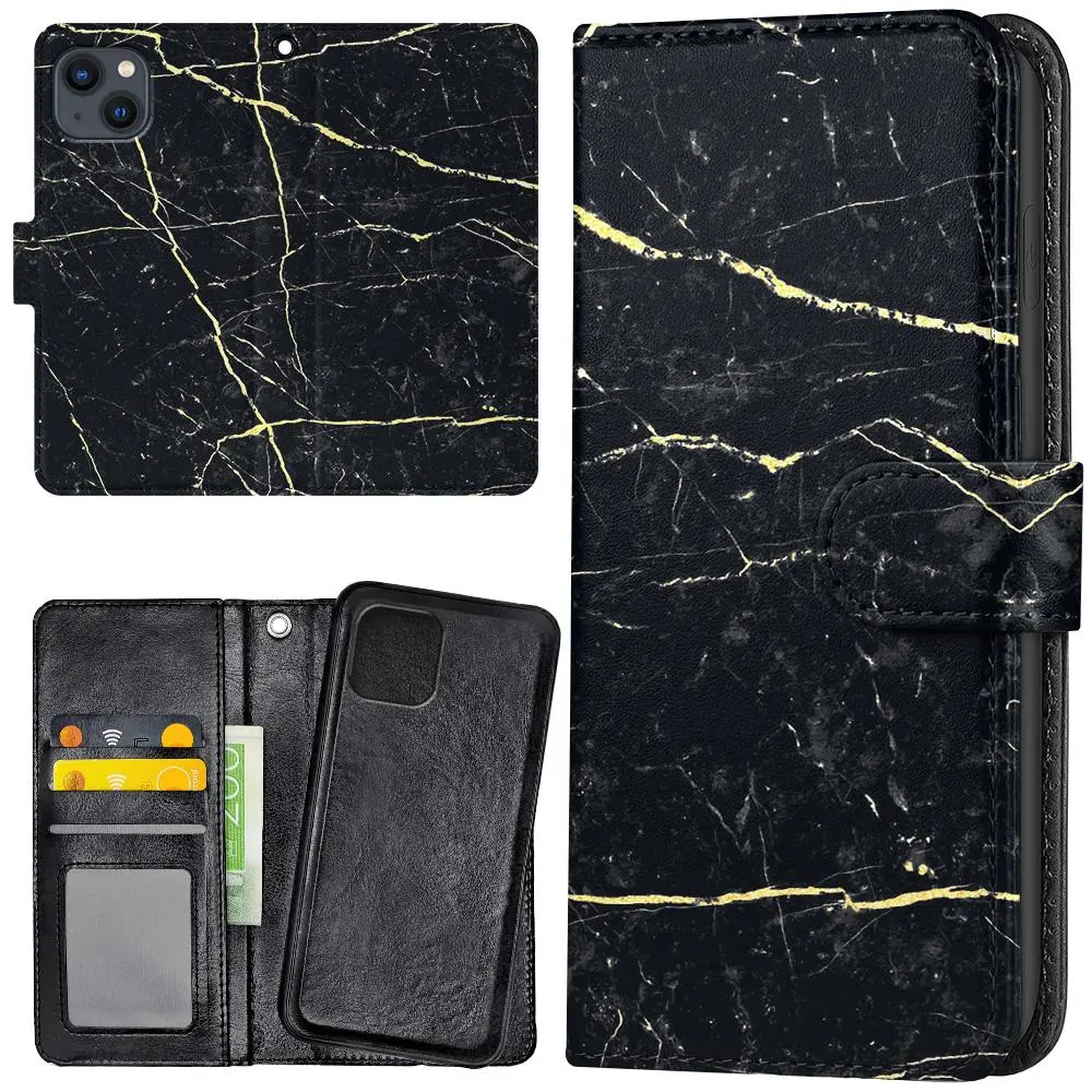 iPhone 14/15 Plus - Lommebok Deksel Marmor