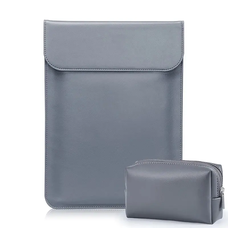 13,3" Laptopveske / Dataveske / Macbook - Lær - Grey