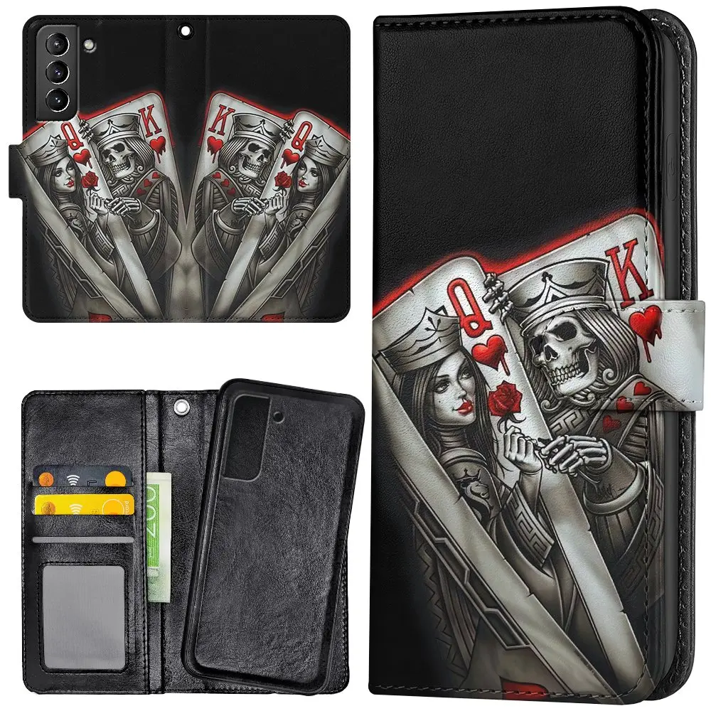 Samsung Galaxy S22 Plus - Lommebok Deksel King Queen Kortstokk