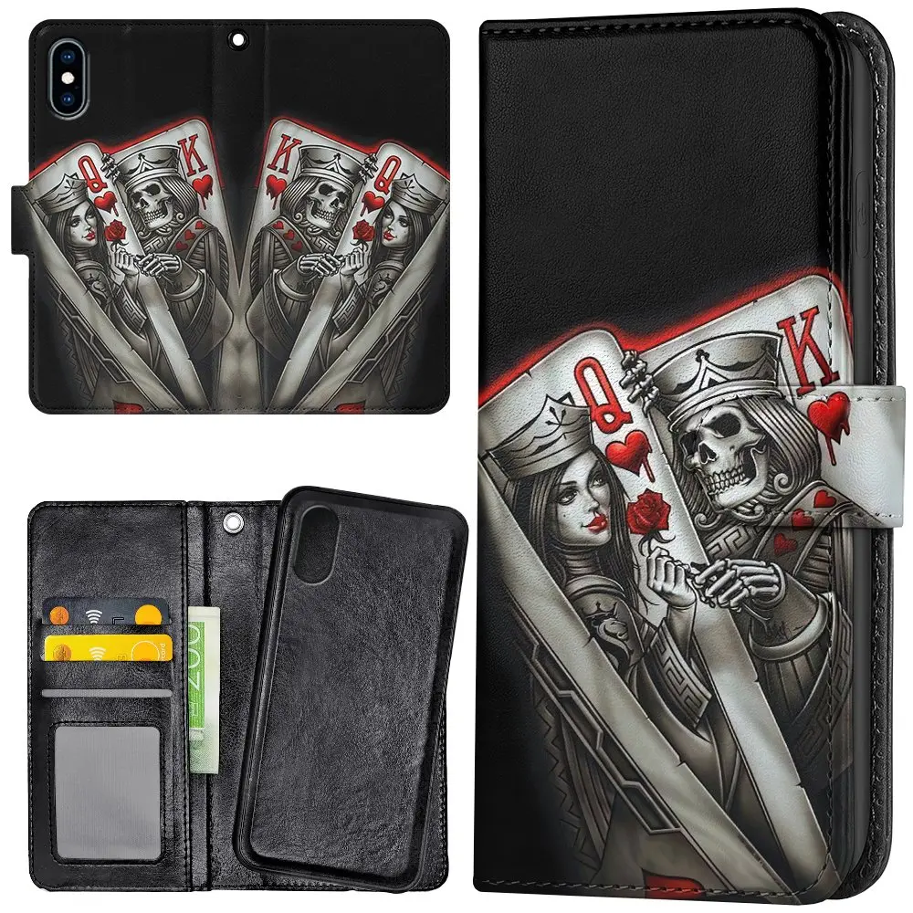iPhone XR - Lommebok Deksel King Queen Kortstokk
