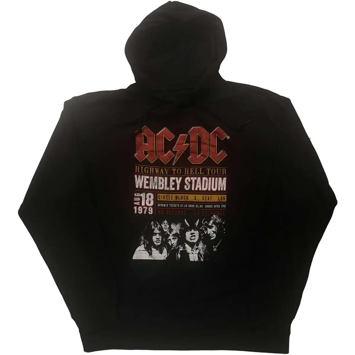 AC/DC Unisex Pullover Hoodie: Wembley '79 (Eco-Friendly) (Medium)
