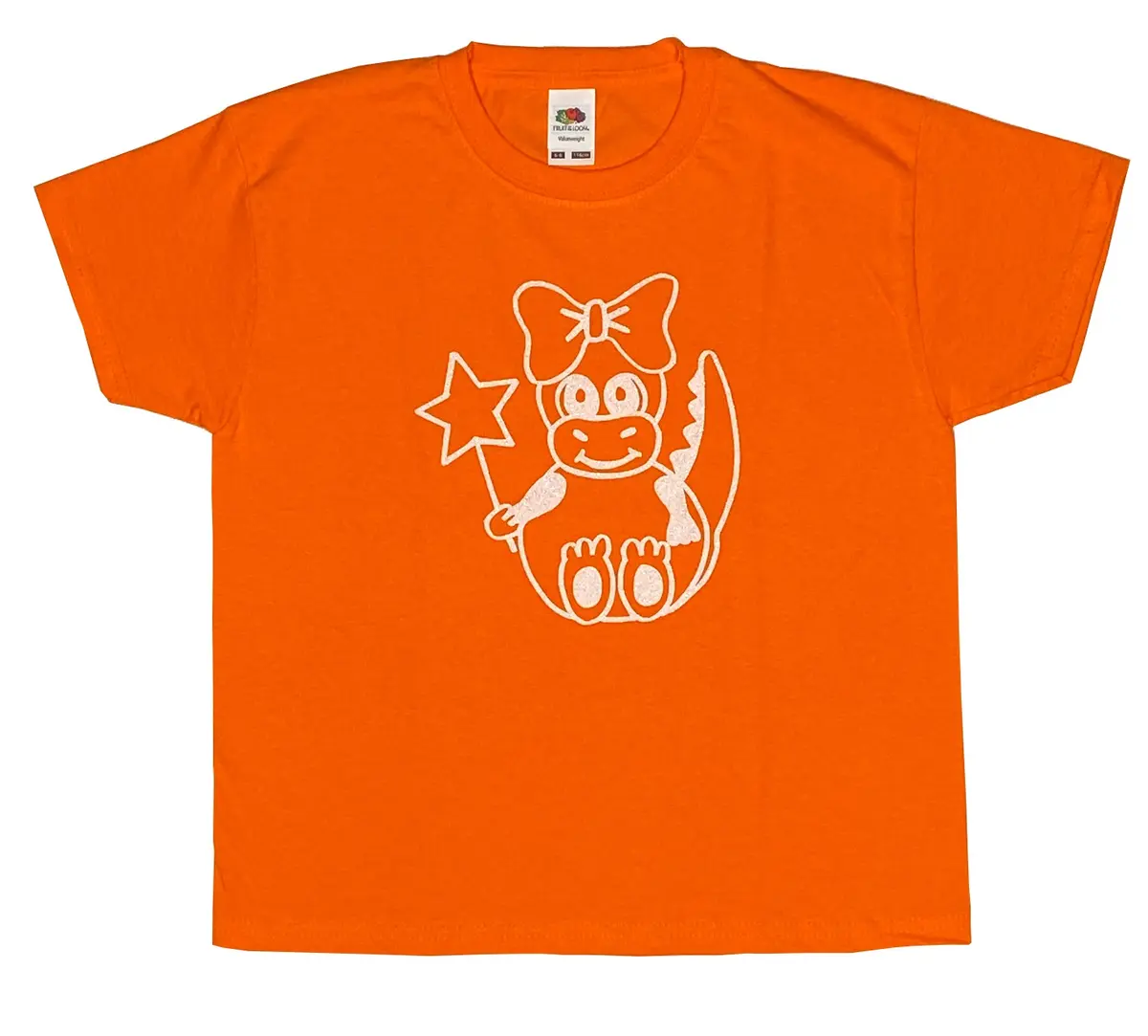 T-skjorte for barn: Dino Girl Orange (5-6 år)