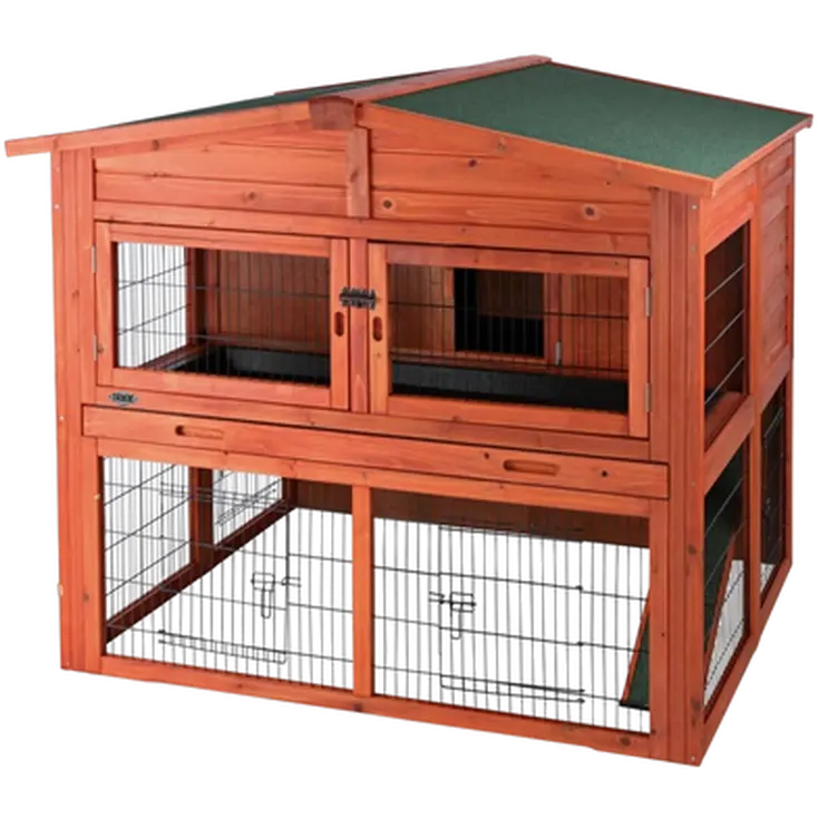 Trixie Natura smådyrsbod XL med innhegning brun 135 x 115 x 112 cm