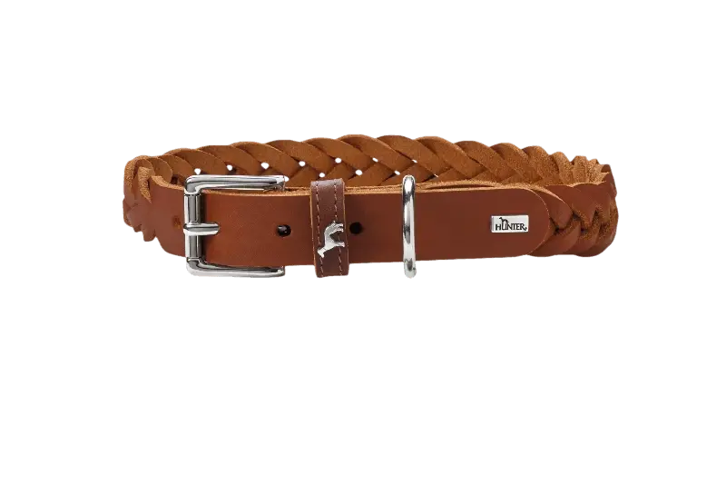 Hunter Hundhalsband Solid Education Special Cognac