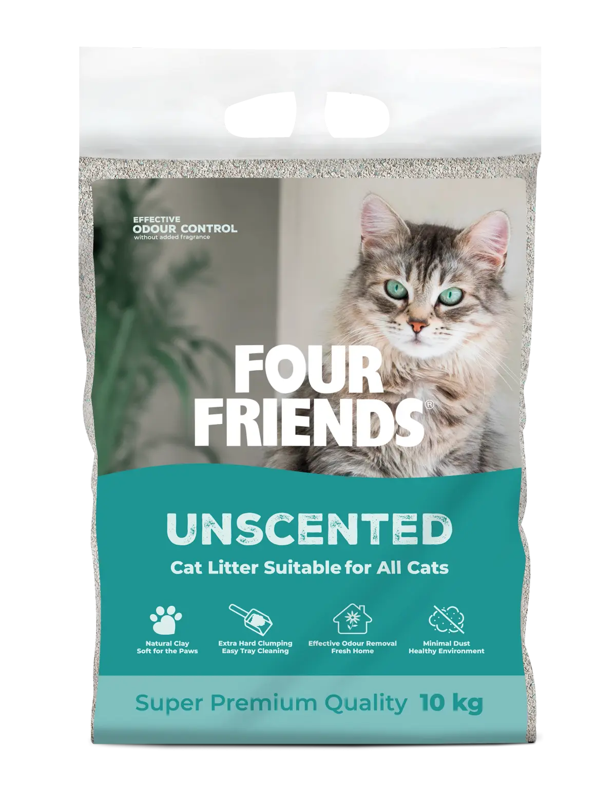 FourFriends Cat Litter Unscented 10 kg - Uparfymert