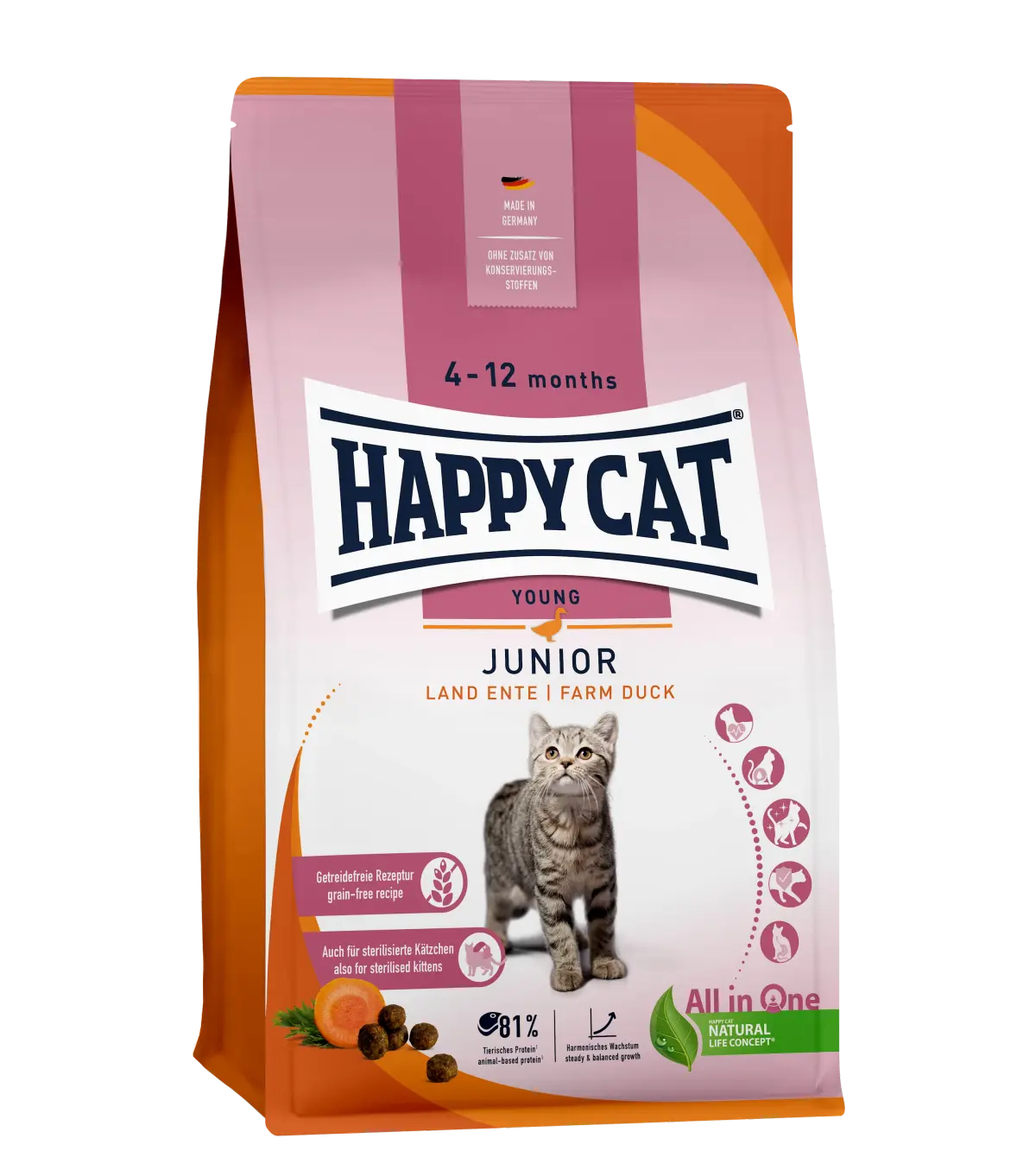 Happy Cat Junior Grain Free Duck Pink 1,3 kg