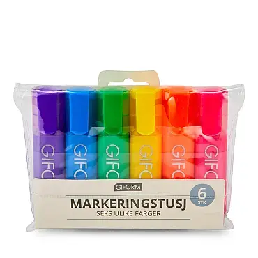  Markeringstusj, 6 stk