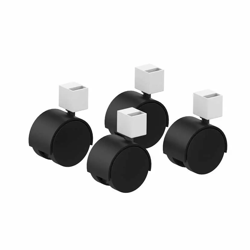 Hjul Lundbergs Wide til Stativ Svart 4-Pk