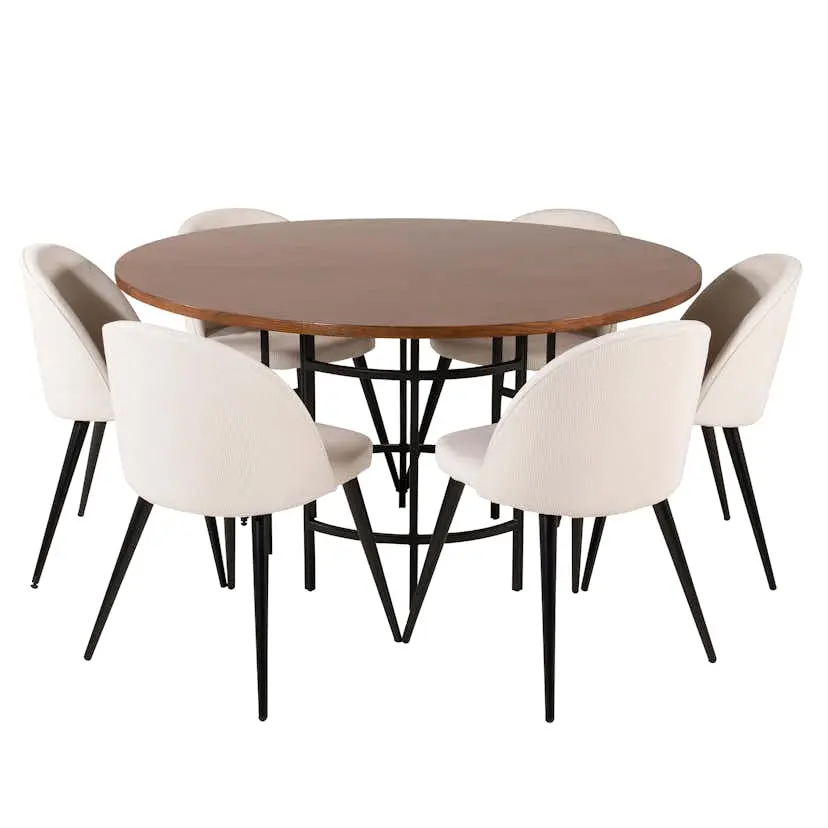 Matgrupp furniture/fashion Copenhagen med 6 Valentina Sammet Stolar