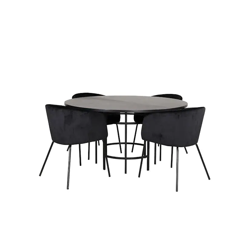 Spisegruppe furniture/fashion Copenhagen Ø140 cm med 4 Berit Stoler