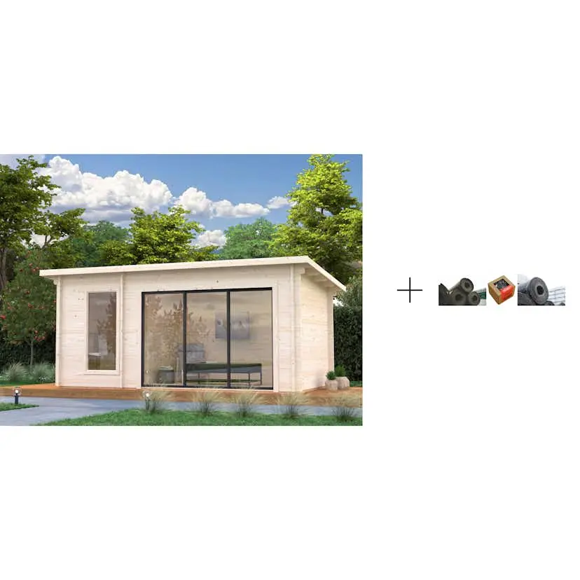 Badstuhus Palmako Sanna 12,8 m2 med Papp, Spiker og SBS Takbelegg