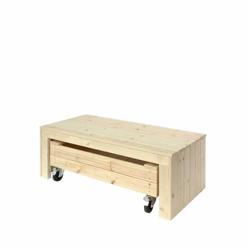 Sandkasse PLUS Fun med Hjul og Benk 120 cm