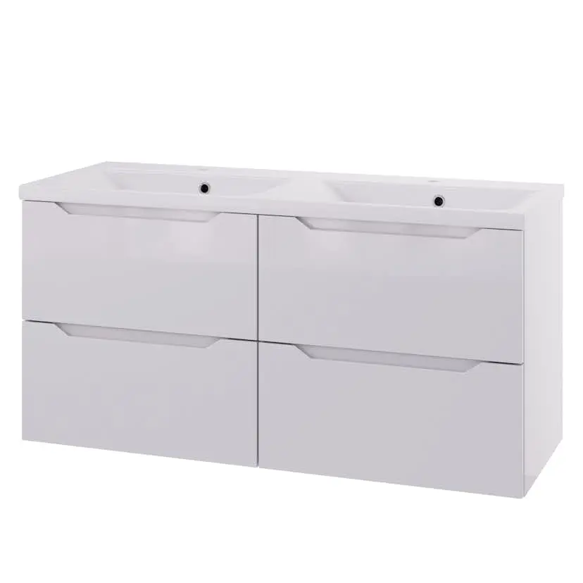 Servantskap Linn Bad Emma 120 cm Dobbel med 4 Skuffer