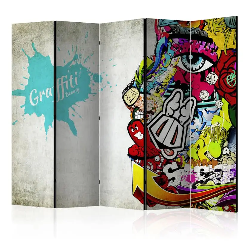 Rumsavdelare Skärmvägg Arkiio Graffiti Beauty 225x172 cm