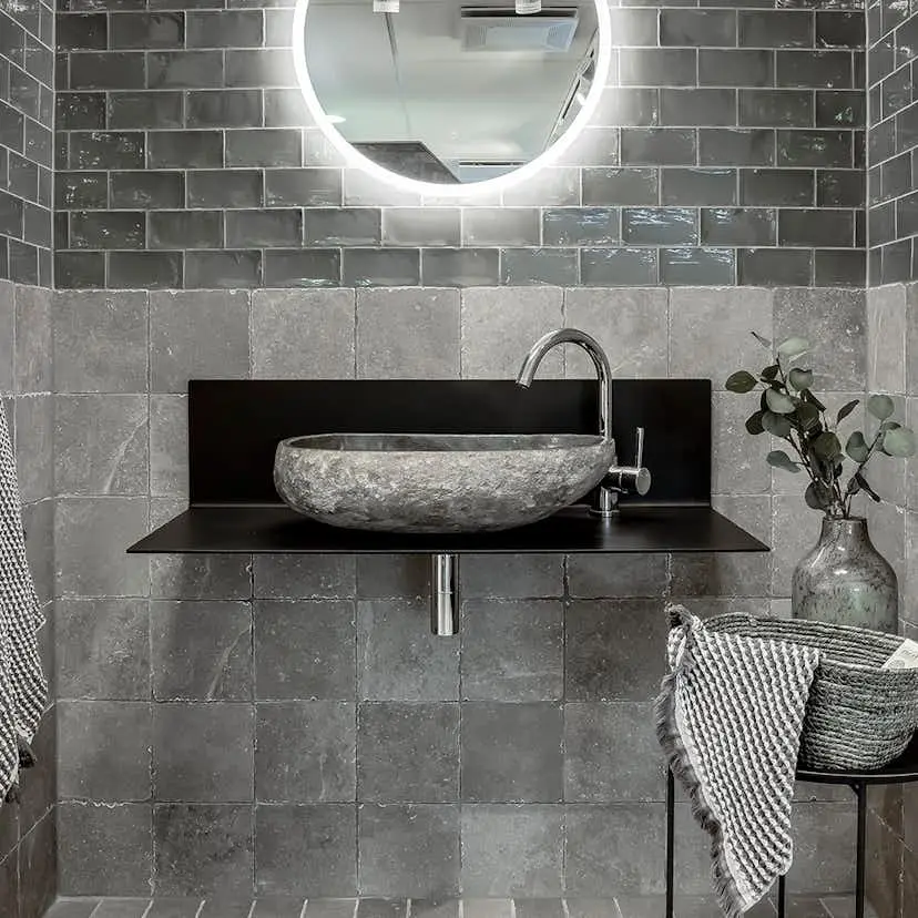 Klinker Konradssons Lava Tumbled Grigio Grå 20x20 cm