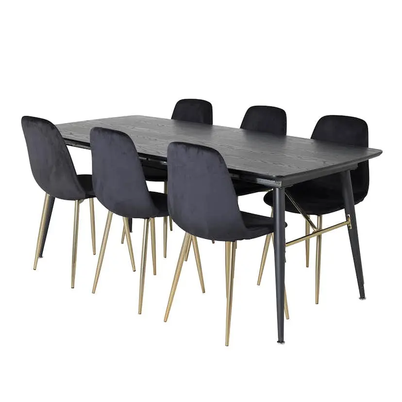 Spisegruppe Venture Home Gold med 6 Polar Stoler
