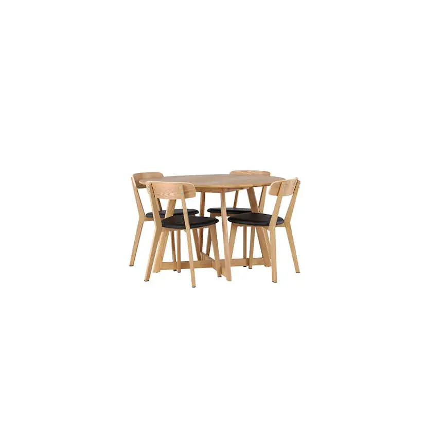 Matgrupp Venture Home Yakidon Ø120 cm med 4 st Sanjos stolar