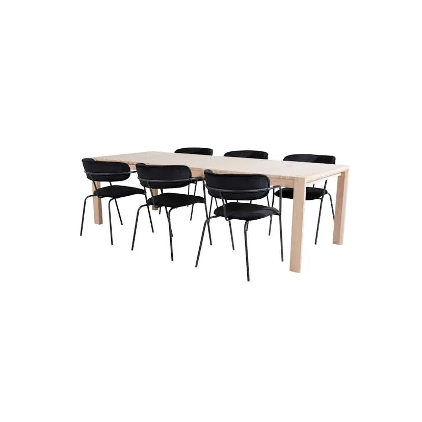 Spisegruppe Venture Home Shy med 6 Aris Spisestoler