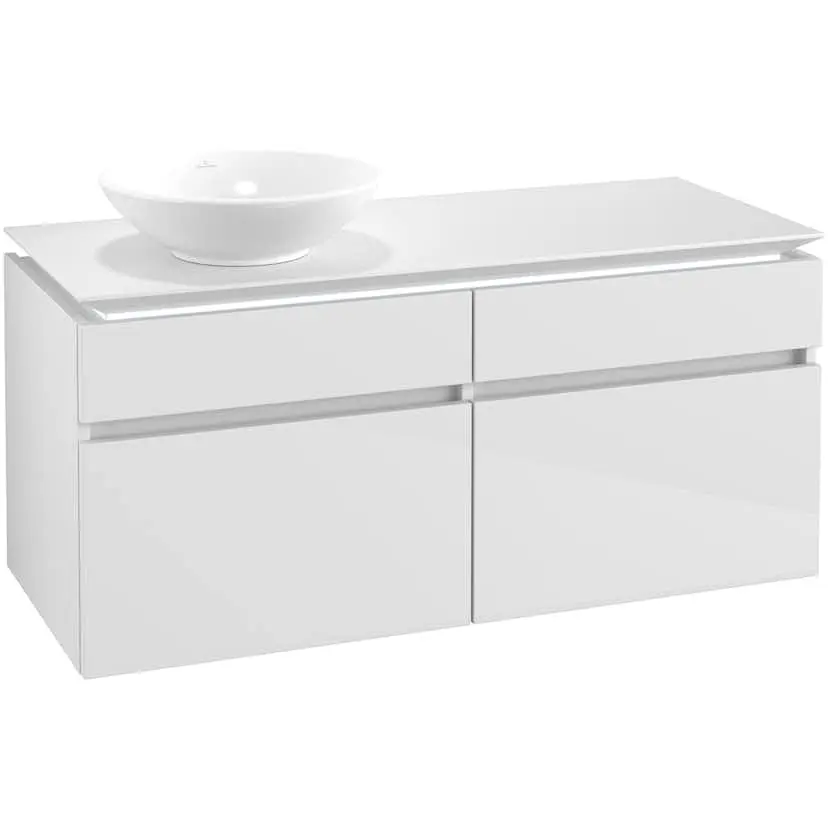 Tvättställsskåp Villeroy & Boch Legato 1200 med 4 Lådor för Ocentrerat Ytmonterat Tvättställ