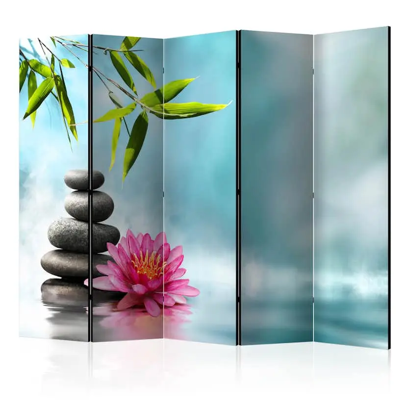 Rumsavdelare Skärmvägg Arkiio Water Lily and Zen Stones II 225x172 cm