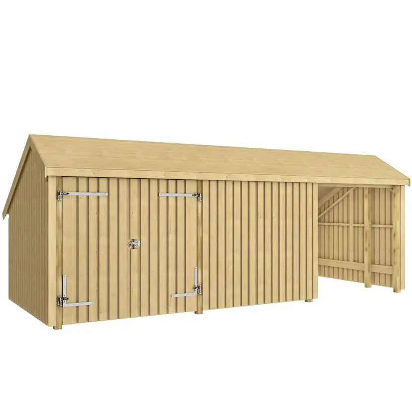 Multibod PLUS 3 Moduler Dobbeltdør Ubehandlet 15,5 m2