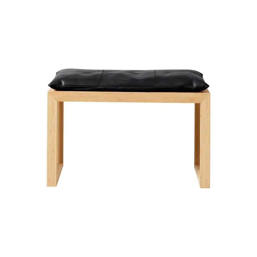 Bänk Cinas Rib Bambu 2-sits med Skinndyna