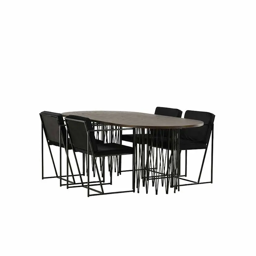 Spisegruppe furniture/fashion Stone Oval med 4 Richmond Stoler