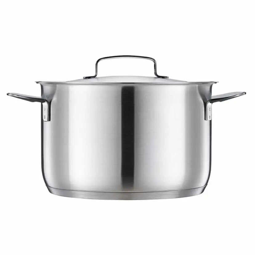 Fiskars All Steel Gryta 5 L – Ugnssäker Gryta i Rostfritt Stål Med 3-lagersbotten