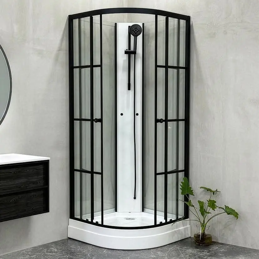 Dusjkabinett Bathlife Betrakta 90x90 Svart/Hvit