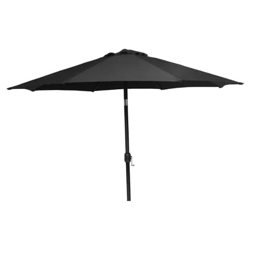 Parasoll Ute Hillerstorp Svart Aluminium Ø300 cm, Vev- & Tilt Funktion