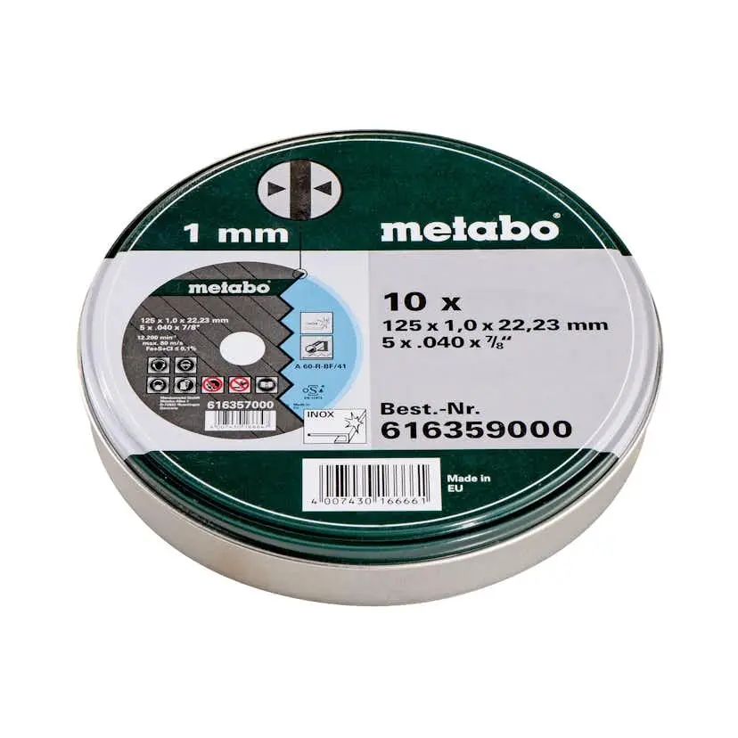 Kappeskiver Metabo Metal/Inox 125x1,0x22,23 10 stk