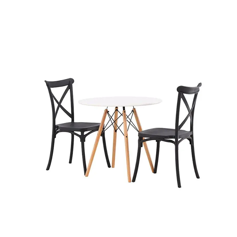 Matgrupp Venture Home Danburi Ø 60 cm med 2 Crosett Stolar