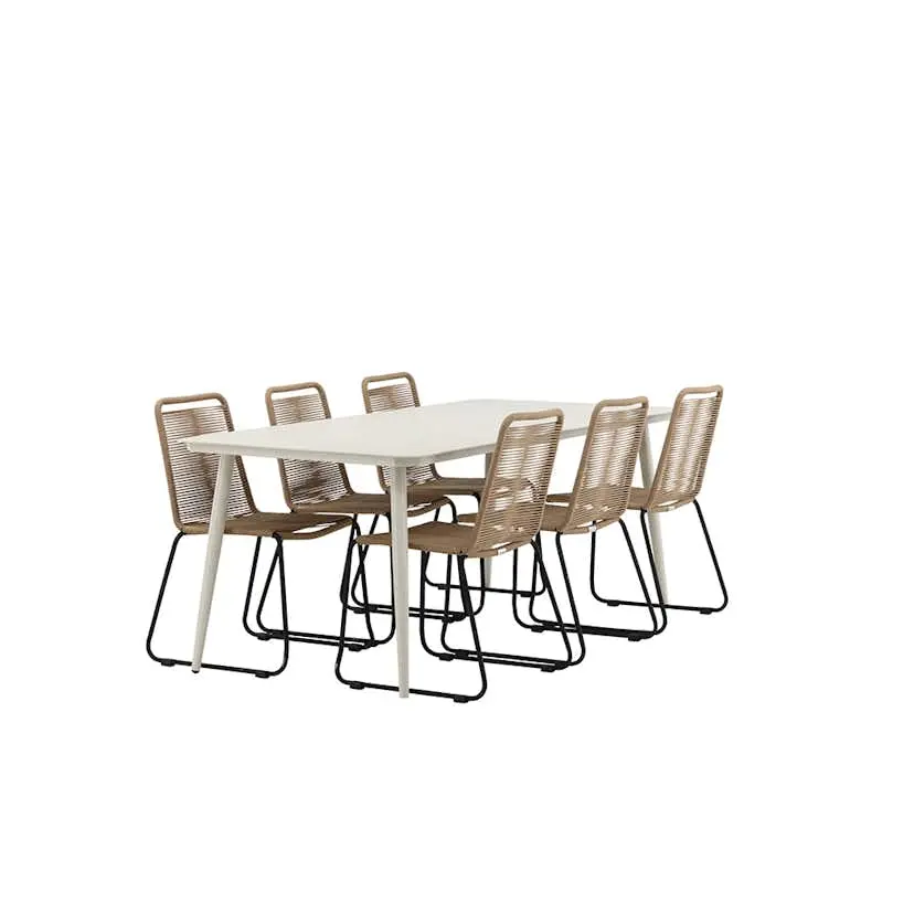 Matgrupp Venture Home Lina med 6 Black Stolar