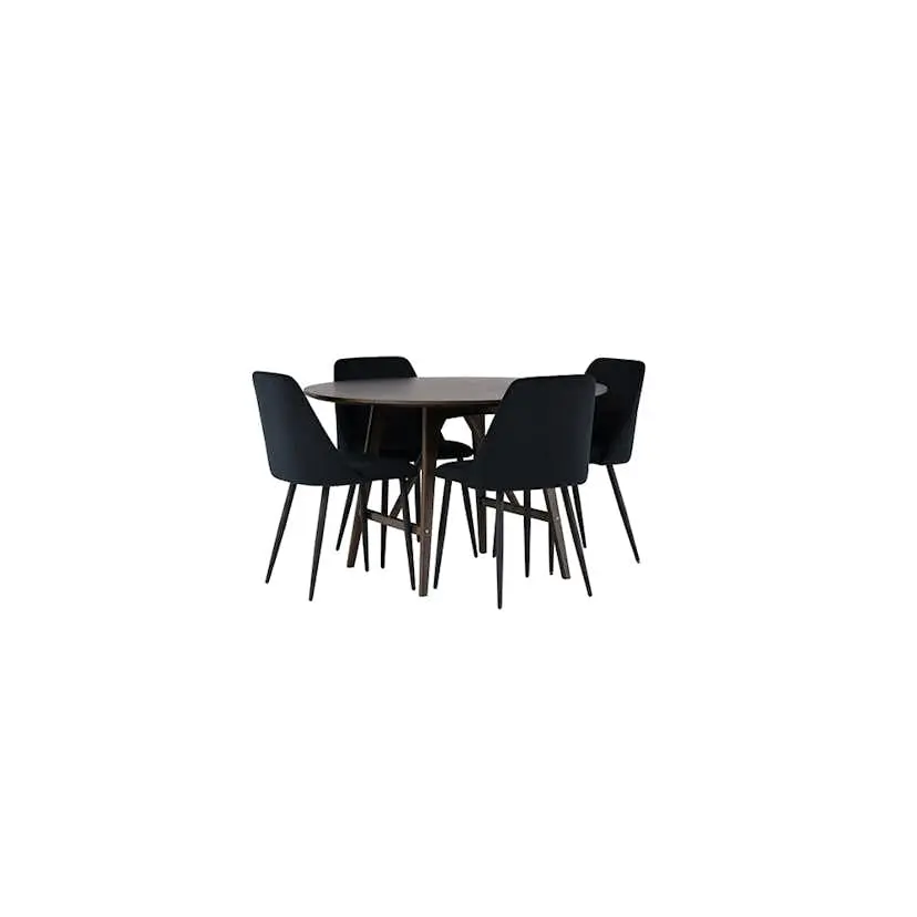 Matgrupp Venture Home Kaseidon Ø100 cm med 4 st Night stolar