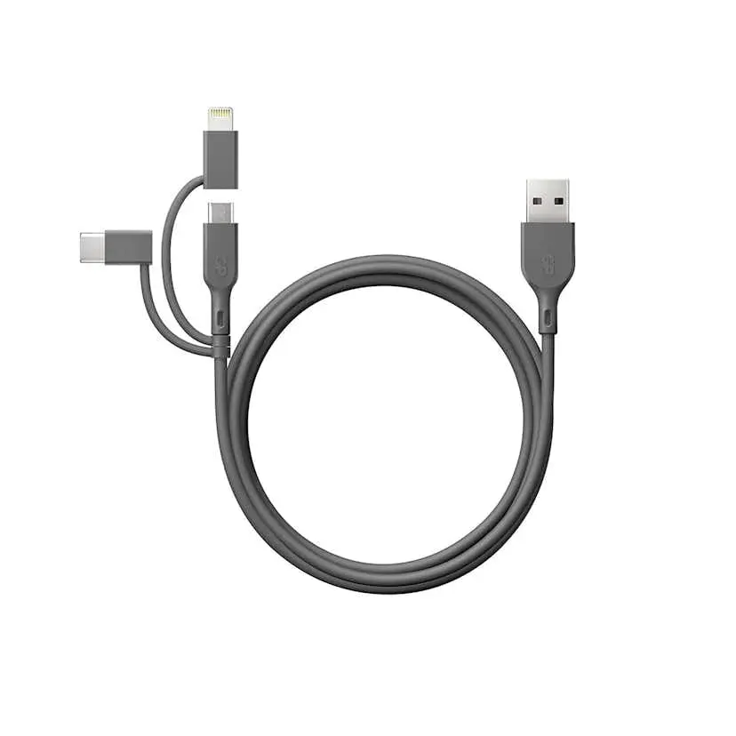 Mobilladdare GP Batteries USB-A Till USB-C 3-I-1 Micro-USB + Lightning CY1N 1m