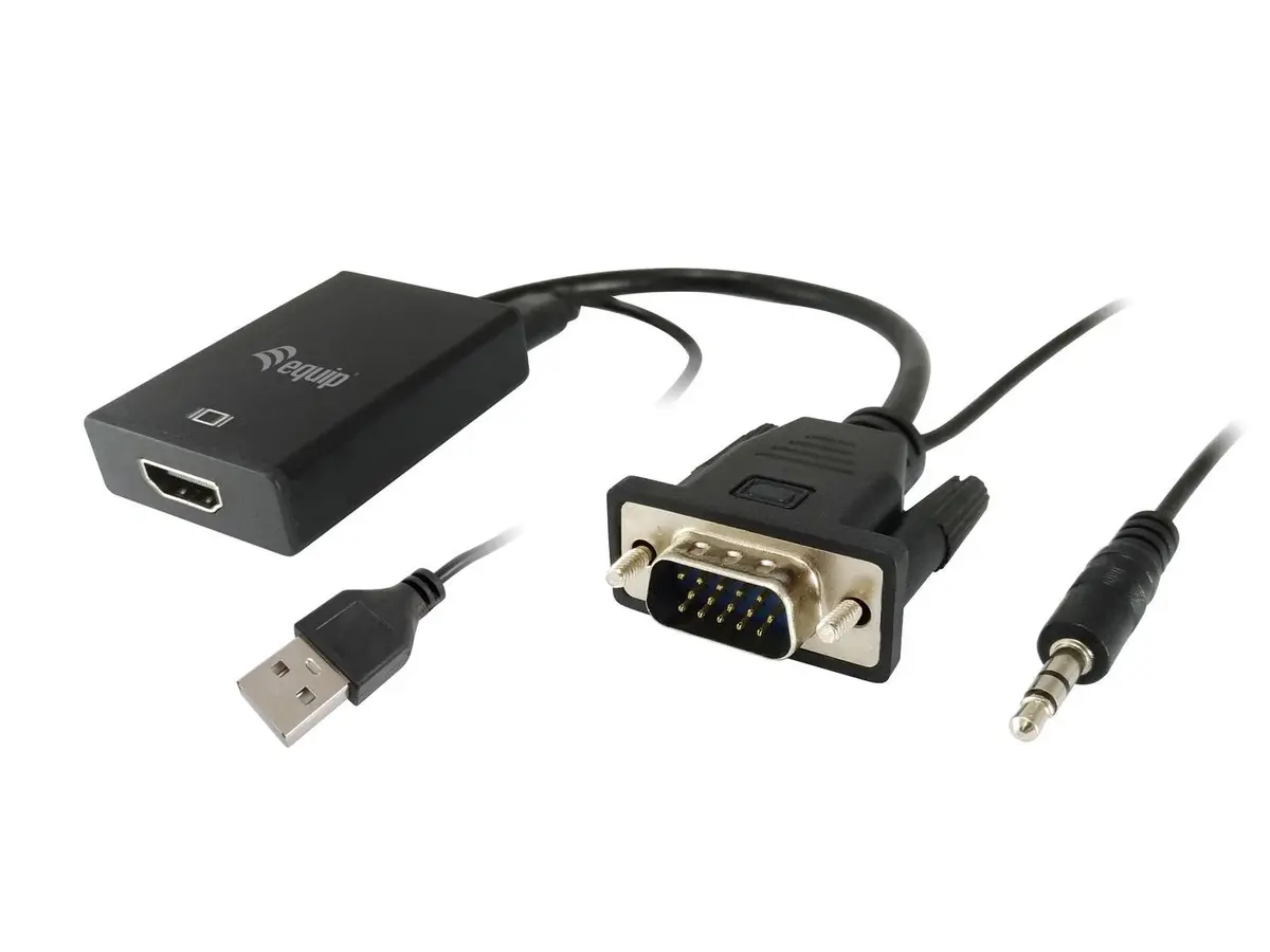 Equip - Vga To Hdmi Adapter With Audio