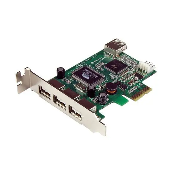 StarTech - 4 Port PCI Express Low Profile High Speed USB Card - PCIe USB 2.0 Card - PCI-E USB 2.0 Card (PEXUSB4DP) - USB-adapter - PCIe - 4 porter