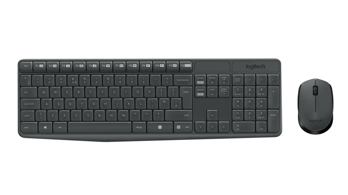 LOGITECH - MK235 Wireless Keyboard and Mouse Combo, GREY, US
