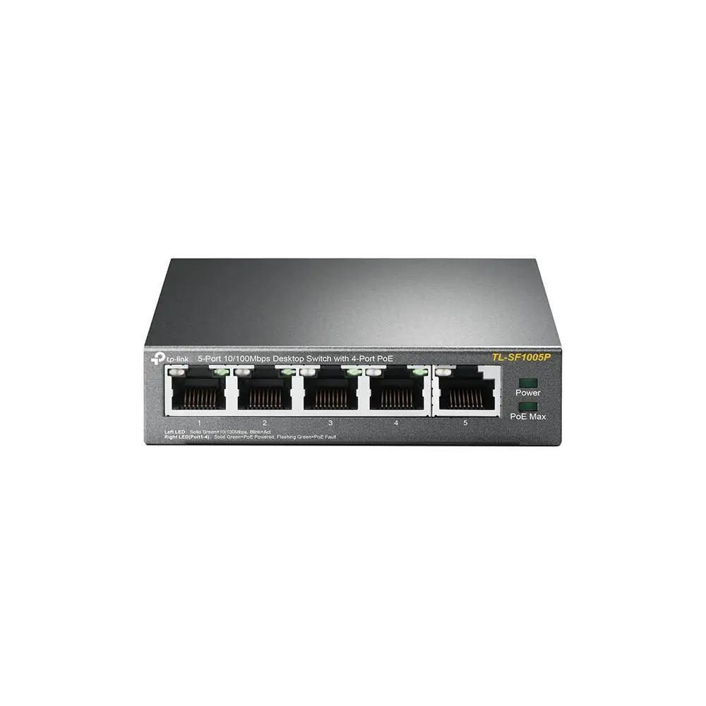 TP-Link TL-SF1005P 5-Port 10/100Mbps Desktop Switch with 4-Port PoE+ (58W)