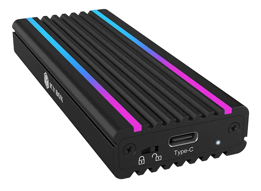 ICY BOX - USB Type-C™ enclosure for M.2 NVMe SSD - RGB illuminated