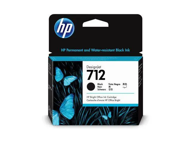 HP - 712 80-ml Black Designjet Ink Cartridge