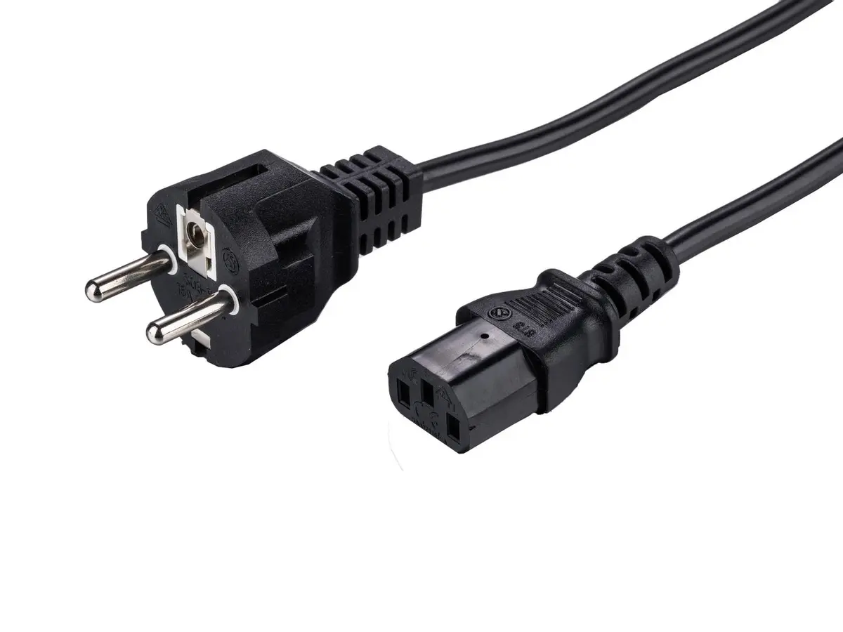 LinkIT - strøm CEE 7/7 - C13, 1,8 m rett Rett kontakt på PC og vegg. 0,75 mm²