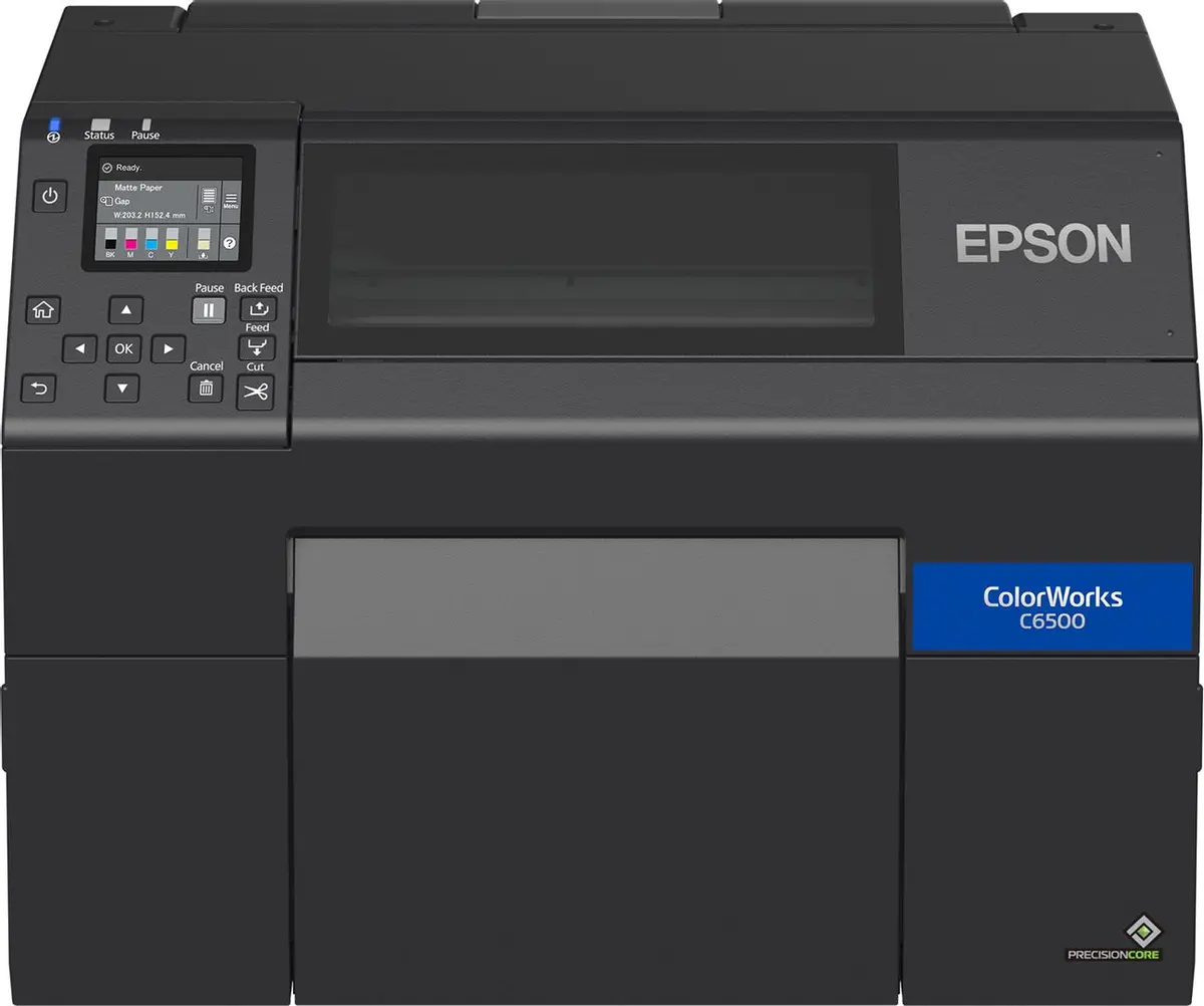 EPSON - C6500AE 8IN WIDE AUTOCUTTER COLOUR LABEL PRINTER IN PRNT
