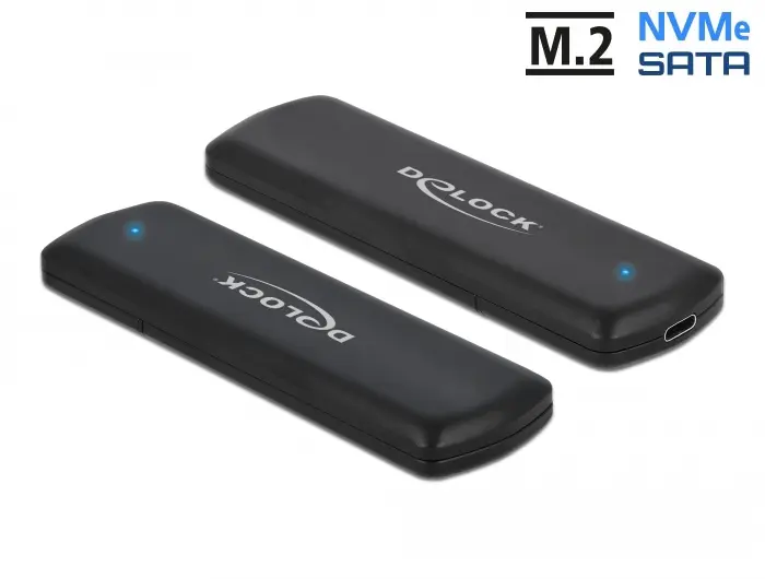 DELOCK - External USB Type-C Combo Enclosure for M.2 NVMe PCIe or SATA SSD