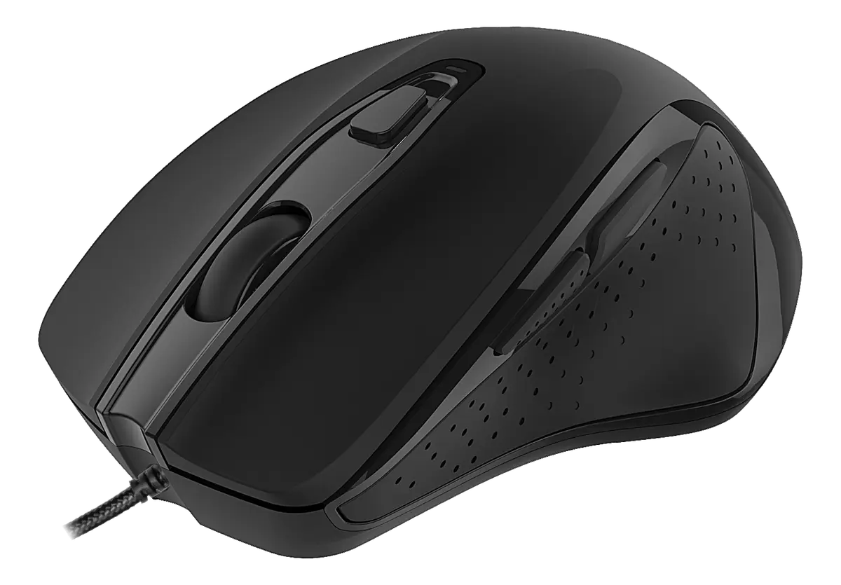 DELTACO - Wired office mouse, ergonomic shape, silent clicks, black