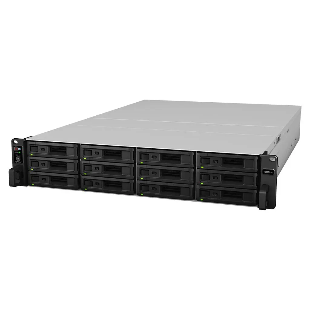 SYNOLOGY - RS3621xs+ 12-bay NAS-RackStation D-1541 8-core 2.1GHz 8GB DDR4 2xUSB 3.2 Gen 4xRJ-45 2x10GbE RJ-45 2xExpansion ports