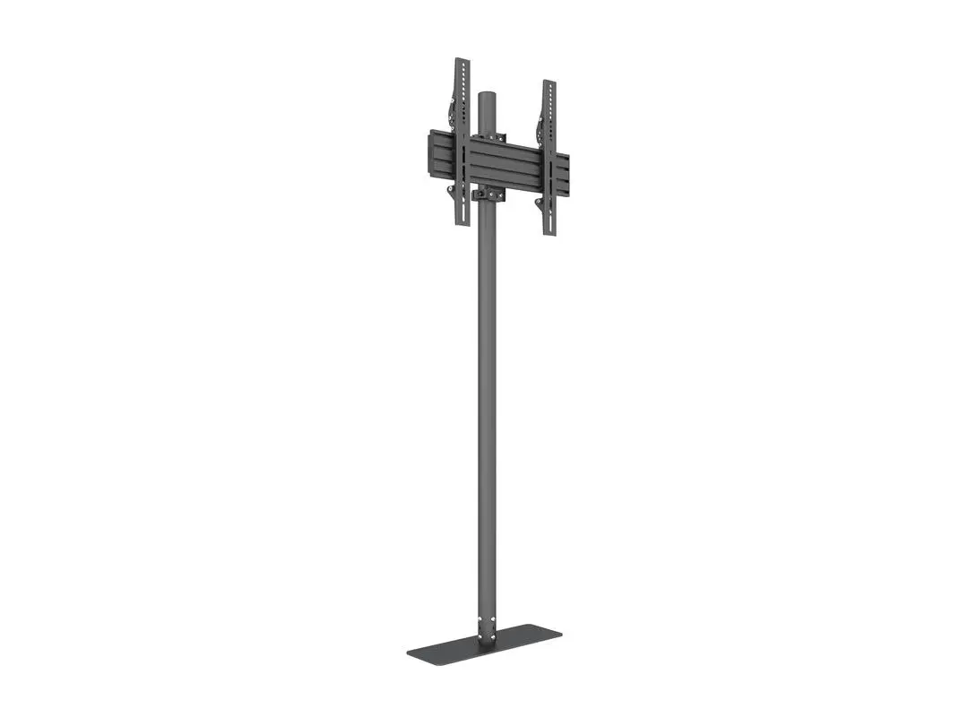 Multibrackets M stand - single pole - for digital signage panel - floorbase round - black - Max 50 kg - recommended for 55"
