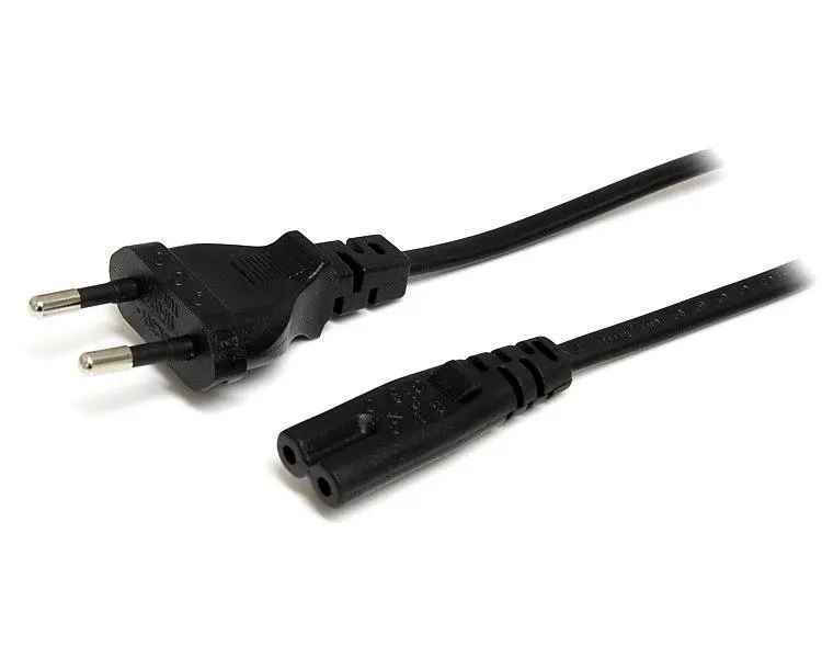 StarTech - 2m (6ft) Laptop Power Cord, EU Plug to C7, 2.5A 250V, 18AWG, Notebook / Laptop Replacement AC Power Cord, Printer/Power Brick Cord, Europlug to IEC 60320 C7