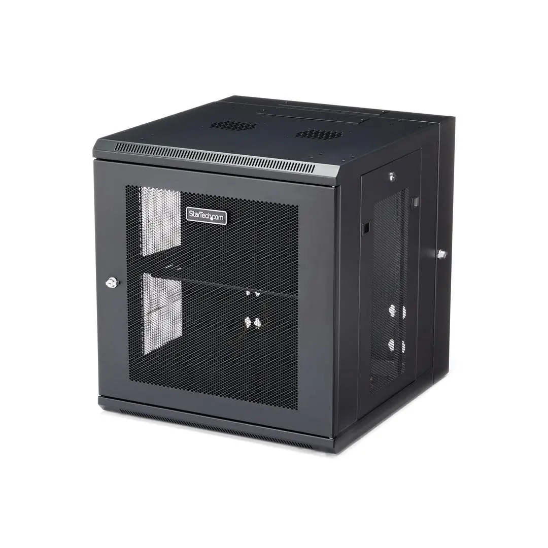 StarTech - 12U 19" Wall Mount Network Cabinet, 20" Deep 4 Post Hinged Locking IT Computer Equipment Enclosure with Shelf, Flexible Vented Switch Depth Data Rack Cisco 3850, 2960 Series - 12U Vented Cabinet (RK12