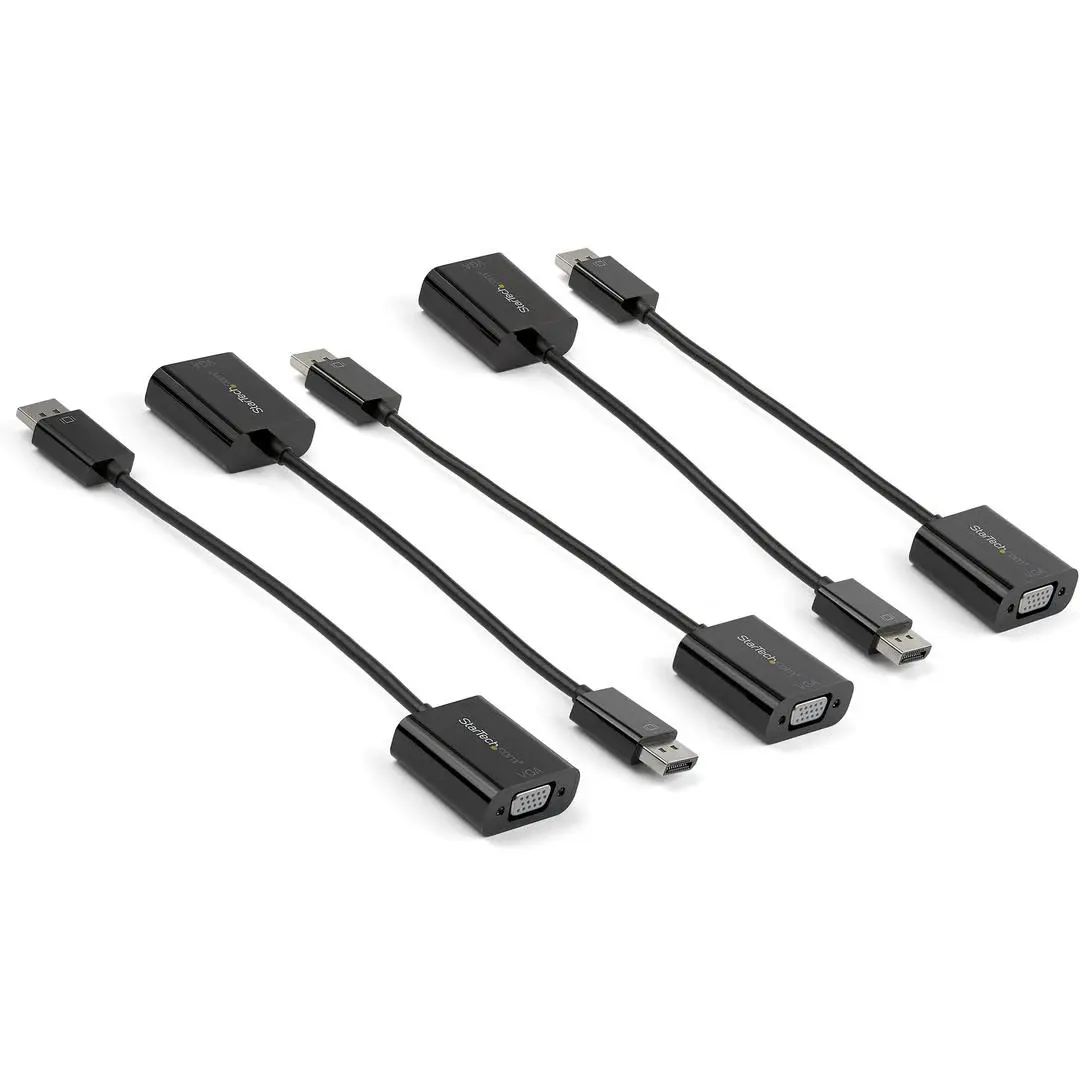 StarTech - 5-Pack DisplayPort to VGA Adapter, DisplayPort 1.2 HBR2 to VGA Active Adapter, Digital DP to Analog VGA Video Converter Dongle, DisplayPort Male to VGA Female Monitor Adapter - Active DP 1.2 to VGA (D